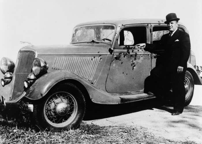 Bonnie and Clyde Riddled Car
