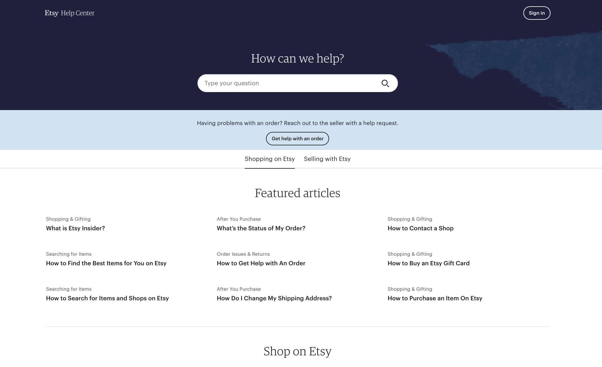 Etsy Help Centre