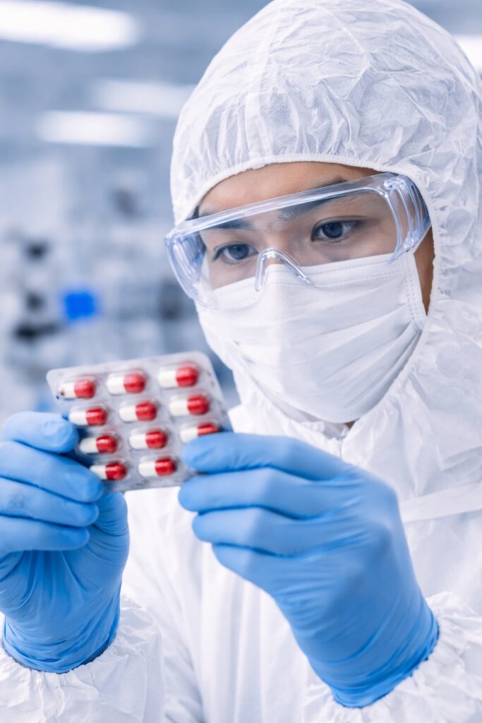 Lab technician checking expiring dates